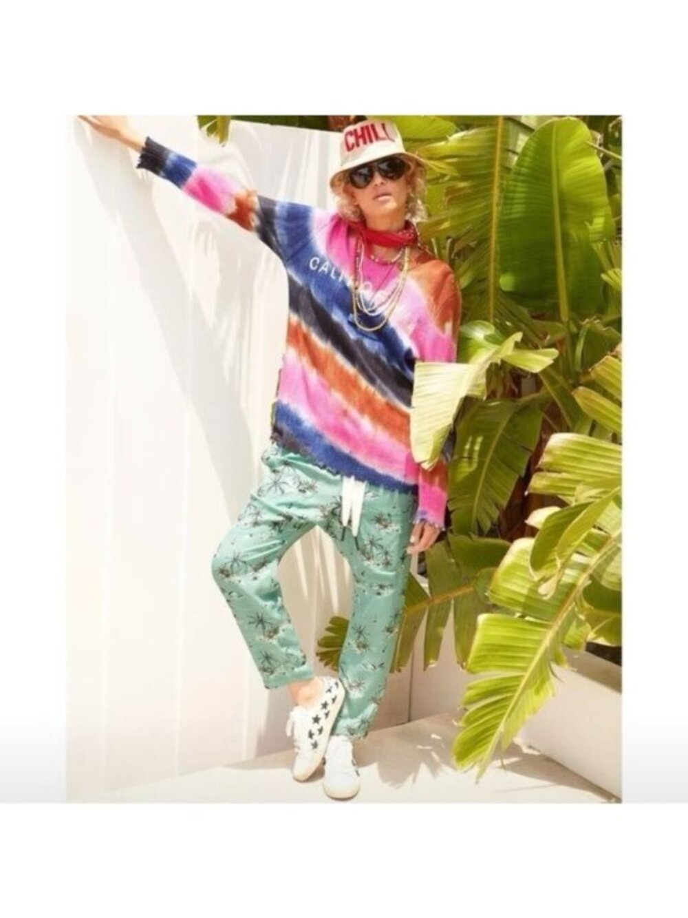 NWT Free People x Sandrine Rose California Tidy Cashmere Wool Sweater XS Tie Dye - Picture 3 of 11